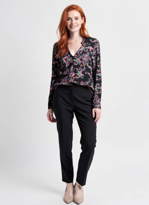 Blouse tissage popeline manches longues noir SUD EXPRESS femme