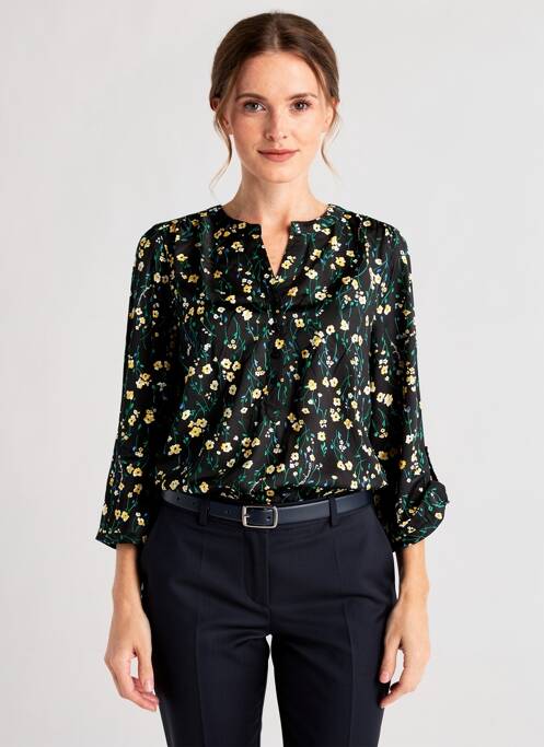 Blouse tissage popeline manches longues noir STREET ONE femme
