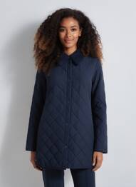 Manteau court poches sans capuche bleu NICE THINGS femme