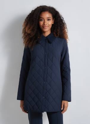 Manteau court poches sans capuche bleu NICE THINGS femme