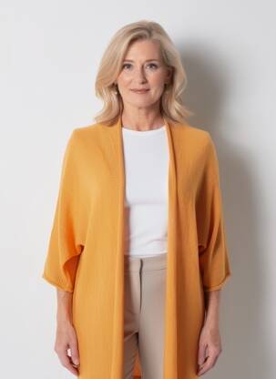 Gilet manches longues manches 3/4 orange LA FEE MARABOUTEE femme