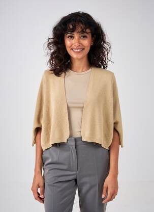 Gilet manches longues manches 3/4 beige LA FEE MARABOUTEE femme