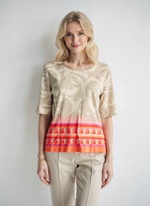 T-shirt manches mi-longues manches courtes beige BETTY BARCLAY femme