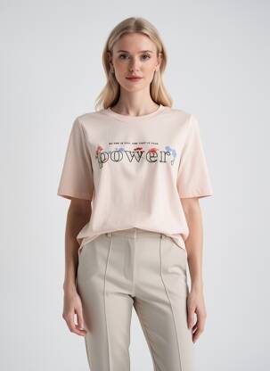 T-shirt stretch manches courtes rose S.OLIVER femme