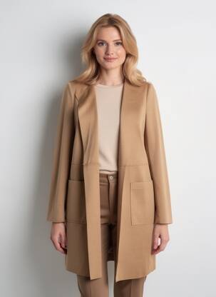 Manteau long coupe cintrée sans capuche beige BETTY BARCLAY femme