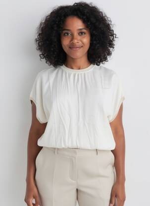 Blouse manches courtes manches courtes beige SIGNE NATURE femme