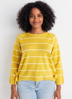 Pull stretch manches longues jaune BETTY BARCLAY femme