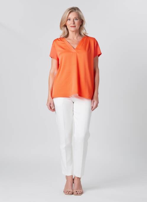 Blouse manches courtes manches courtes orange MARINA V femme