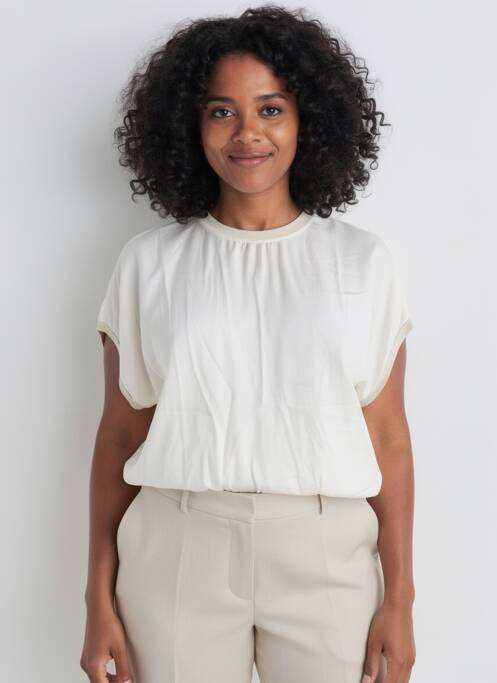 Blouse manches courtes manches courtes beige SIGNE NATURE femme