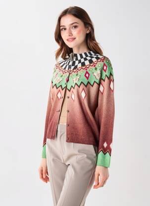 Gilet manches longues fermeture boutonnée sur le devant marron JEI'S BY LETIZIA DENARO femme