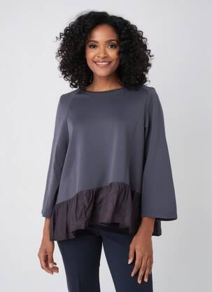 Sweat-shirt manches longues manches longues gris GRIZAS femme