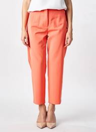 Pantalon 7/8 fermeture zippée sous rabat avec crochet orange GARCIA femme