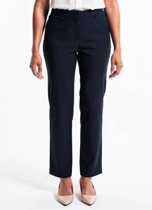 Pantalon droit taille élastique bleu SIGNE NATURE femme