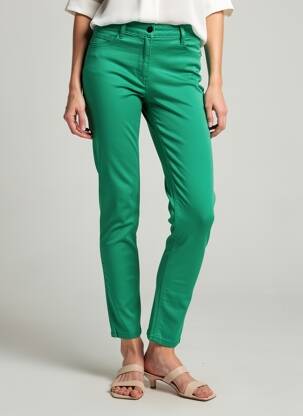 Pantalon 7/8 fermeture zippée sous rabat boutonné vert BETTY BARCLAY femme