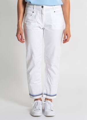 Pantalon 7/8 fermeture zippée sous rabat boutonné blanc BETTY BARCLAY femme
