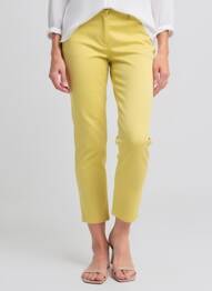 Pantalon 7/8 fermeture zippée sous rabat boutonné jaune BETTY BARCLAY femme