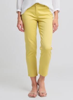 Pantalon 7/8 fermeture zippée sous rabat boutonné jaune BETTY BARCLAY femme