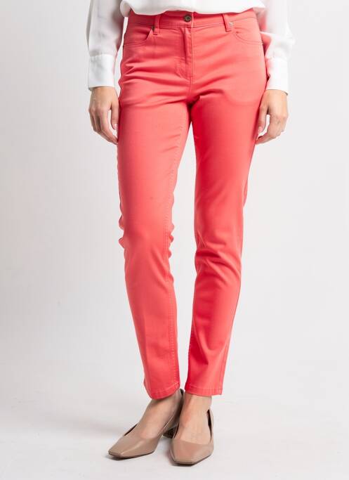 Pantalon 7/8 fermeture zippée sous rabat boutonné rouge BETTY BARCLAY femme