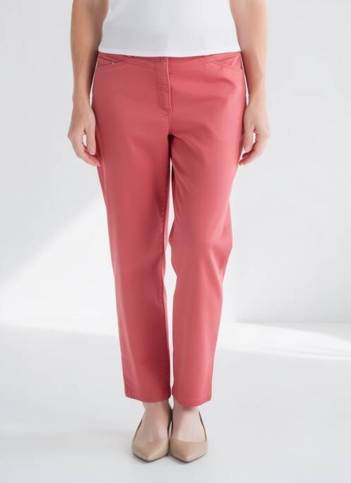 Pantalon 7/8 fermeture zippée sous rabat boutonné rouge BETTY BARCLAY femme