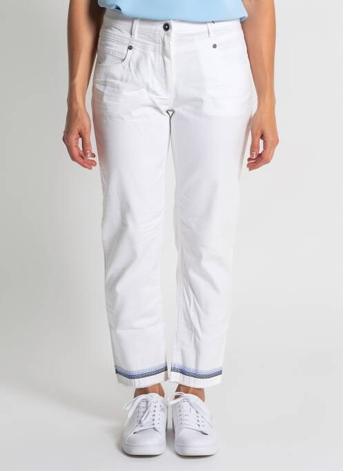 Pantalon 7/8 fermeture zippée sous rabat boutonné blanc BETTY BARCLAY femme