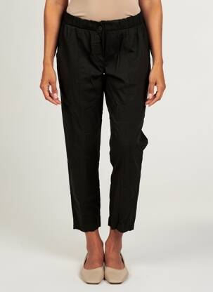 Pantalon slim taille élastique taille haute noir LA FEE MARABOUTEE femme