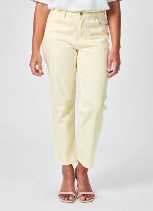 Pantalon 7/8 tissage popeline taille normale jaune ANTONELLE femme