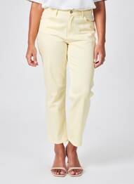 Pantalon 7/8 tissage popeline taille normale jaune ANTONELLE femme
