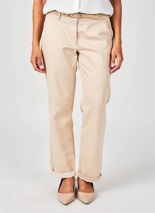 Pantalon chino tissage popeline taille normale beige BETTY BARCLAY femme