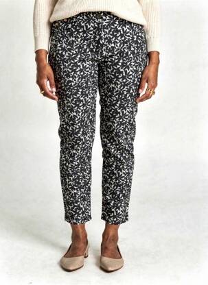 Pantalon 7/8 tissage popeline noir BETTY BARCLAY femme