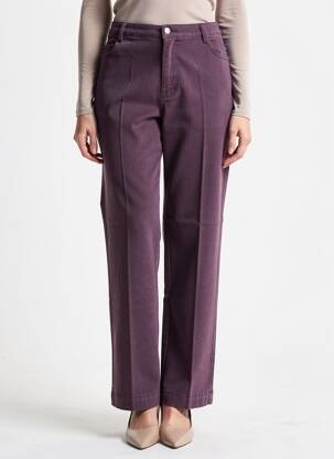 Pantalon droit stretch taille normale violet WALTRON femme