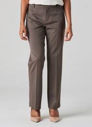 Pantalon droit fermeture zippée sous rabat boutonné taille normale gris BRANDTEX femme