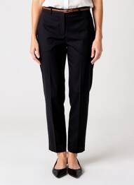 Pantalon chino fermeture zippée sous rabat boutonné taille normale noir B.YOUNG femme