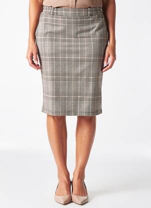 Jupe mi-longue taille normale gris BRANDTEX femme