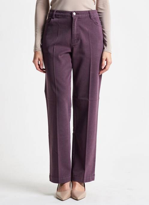 Pantalon droit stretch taille normale violet WALTRON femme