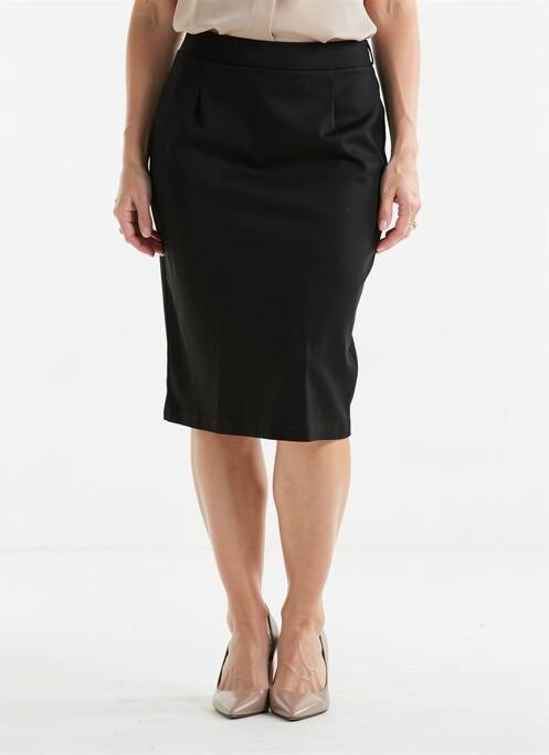 Jupe mi-longue taille normale noir SIGNATURE femme