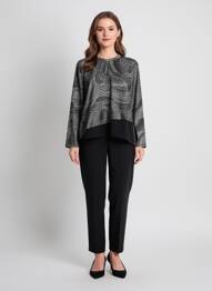 Pull col rond manches longues noir NYMPHA femme