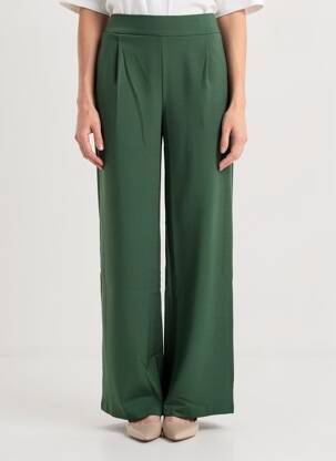 Pantalon large taille normale taille normale vert B.YOUNG femme