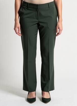 Pantalon chino fermeture zippée sous rabat boutonné taille normale vert TEDDY SMITH femme
