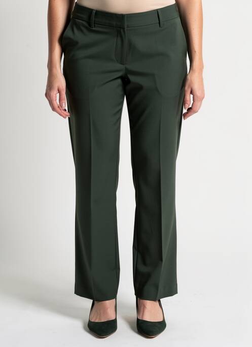 Pantalon chino fermeture zippée sous rabat boutonné taille normale vert TEDDY SMITH femme
