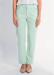 Jeans coupe slim stretch taille normale vert YOULINE femme