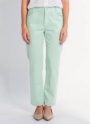 Jeans coupe slim stretch taille normale vert YOULINE femme