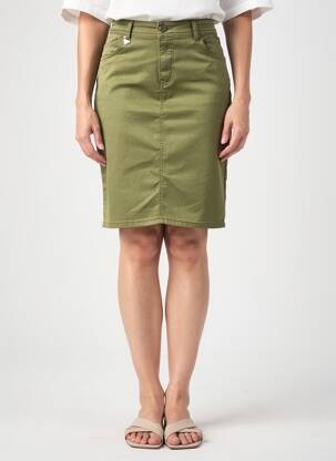 Jupe mi-longue coupe droite vert S.QUISE femme