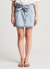Mini-jupe taille élastique bleu MOLLY BRACKEN femme