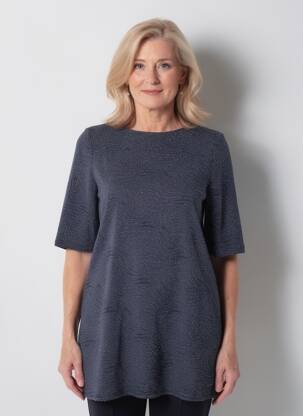 Robe courte manches 3/4 manches 3/4 bleu HALOGENE femme