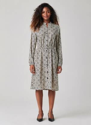 Robe courte manches longues manches longues beige EGO femme
