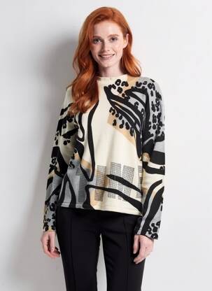 Pull maille souple et aérée manches longues beige BETTY BARCLAY femme