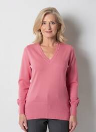 Pull stretch manches longues rose MARBLE femme