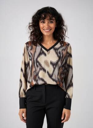 Sweat-shirt stretch manches longues beige EGO femme