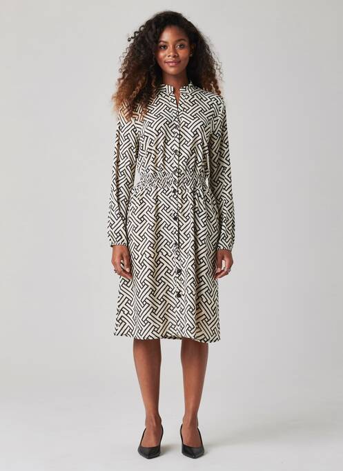 Robe courte manches longues manches longues beige EGO femme