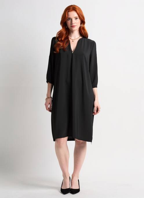 Robe courte manches 3/4 manches 3/4 noir HALOGENE femme